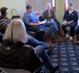 Five Quakers gathered for a meeting